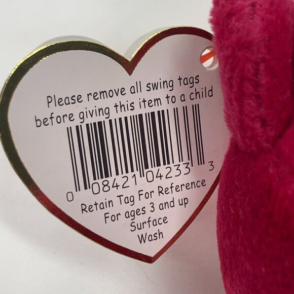 TY Beanie Babies Valentina Valentine's Day Bear Pink Plush 8" With Original Tags - Picture 6 of 7